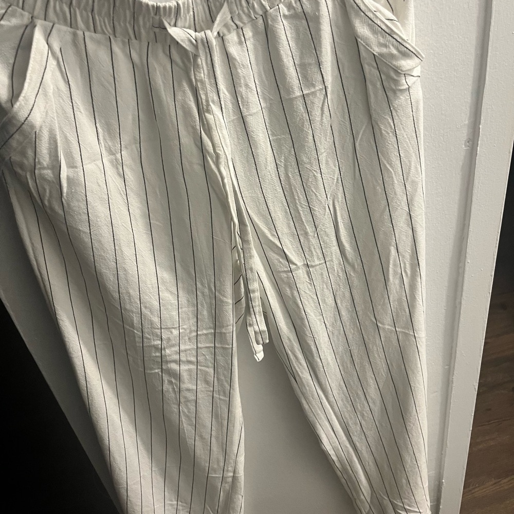 White Striped Men's Pants